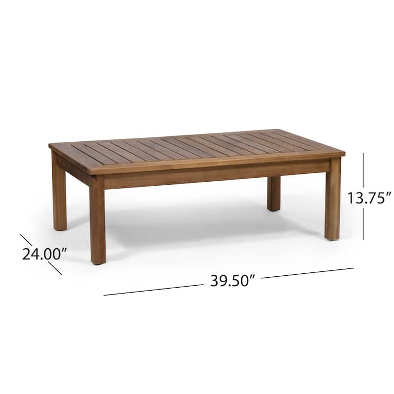 Laurel Modern Outdoor Acacia Wood Loveseat Set by Christopher Knight Home