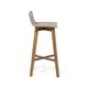 preview thumbnail 11 of 12, La Brea Outdoor Acacia Wood and Wicker Barstools (Set of 2) by Christopher Knight Home