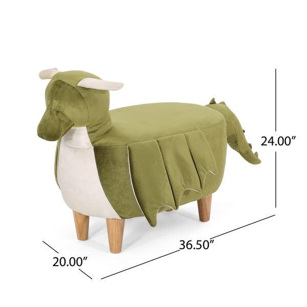 Spike Velvet Dragon Ottoman by Christopher Knight Home