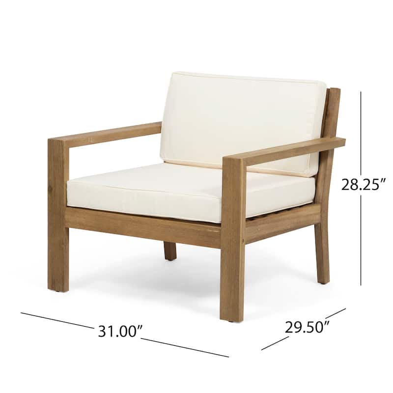 Santa Ana Outdoor Acacia Wood Club Chairs (Set of 2) by Christopher Knight Home