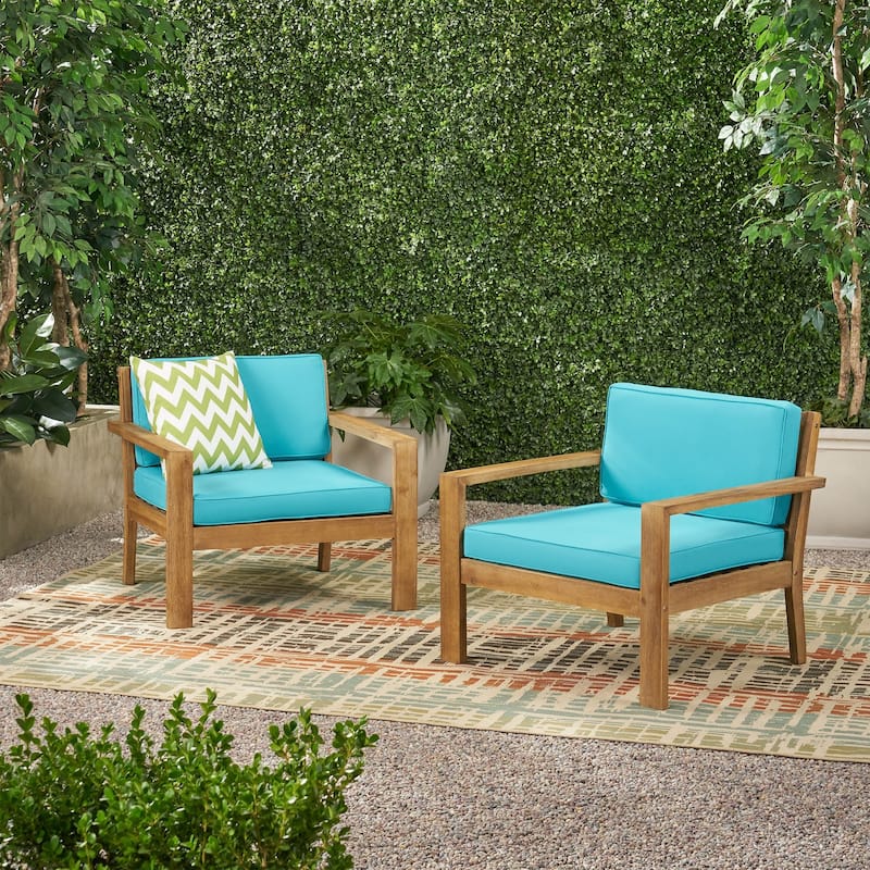 Santa Ana Outdoor Acacia Wood Club Chairs (Set of 2) by Christopher Knight Home