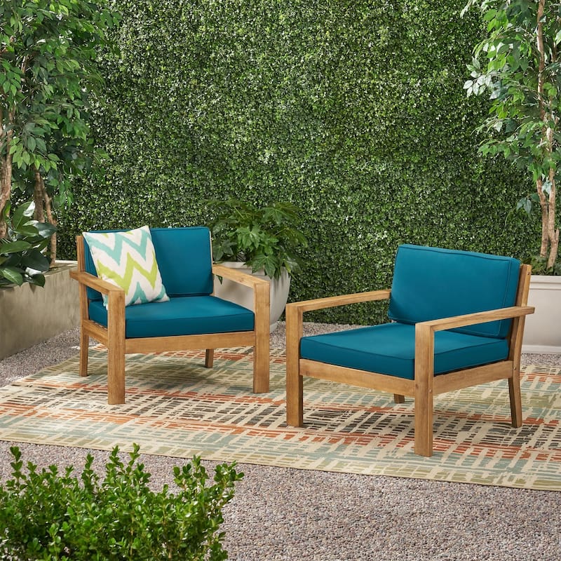 Santa Ana Outdoor Acacia Wood Club Chairs (Set of 2) by Christopher Knight Home