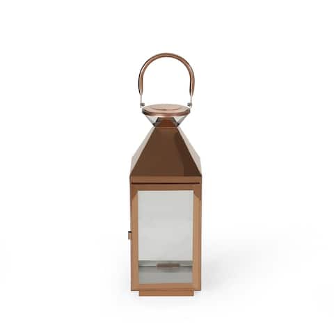 Tulsa Modern Outdoor Stainless Steel Lantern by Christopher Knight Home