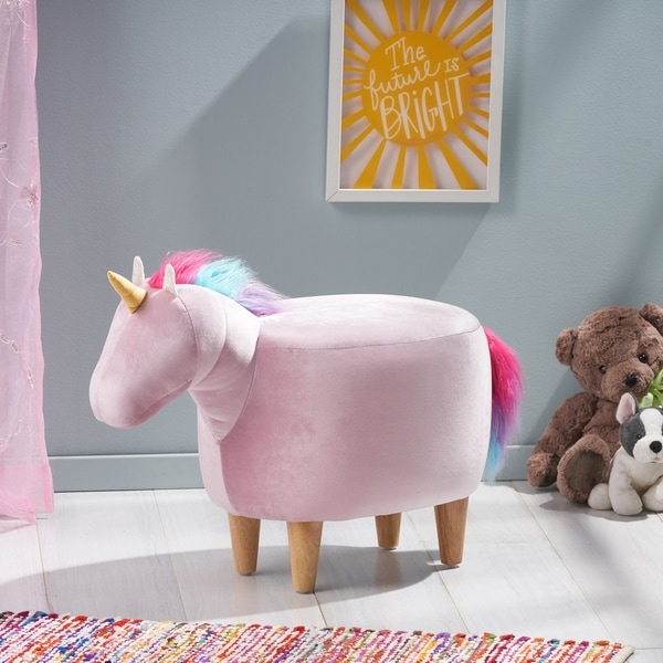 Emilia Velvet Unicorn Ottoman by Christopher Knight Home. Opens flyout.