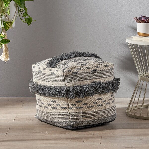 Kipling Boho Cube Yarn Pouf by Christopher Knight Home. Opens flyout.