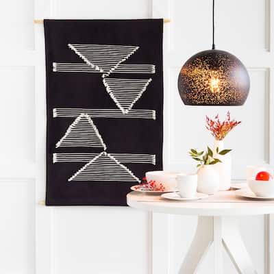 Artistic Weavers Xavier Hand-Embroidered Geometric Tapestry - 24" x 36"