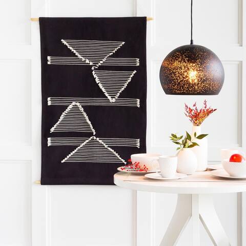 Xavier Hand-Embroidered Geometric 23" x 36" Tapestry - 24" x 36"