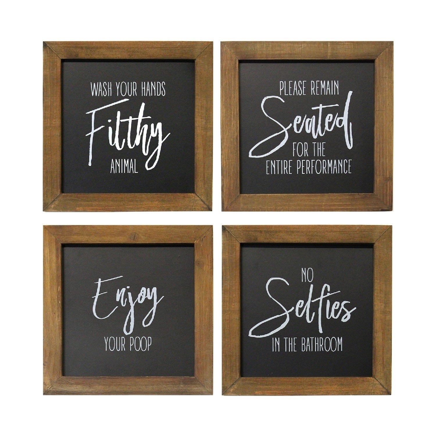 Stratton home decor set of 3 2024 printed linen bathroom rules wall art