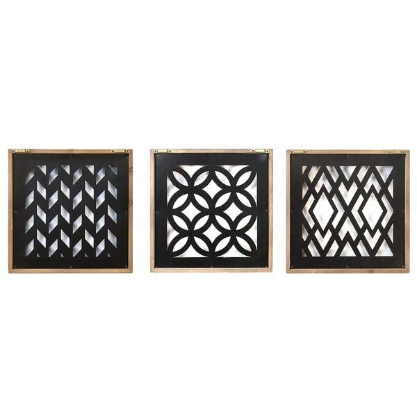 Shop Stratton Home Decor Modern Wood And Metal Laser Cut Set Wall