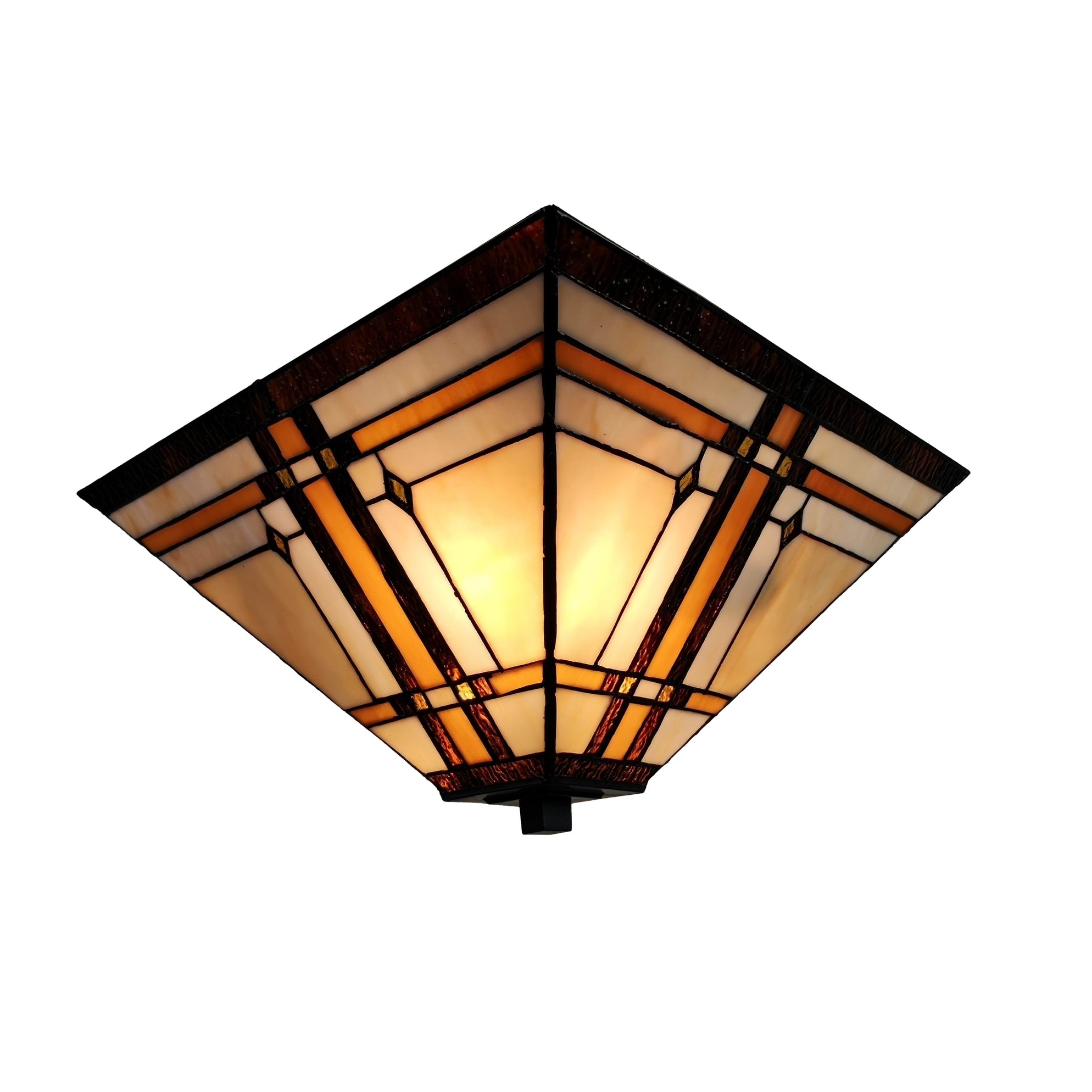 Shop Tiffany Style Ceiling Fixture Lamp Mission 14 Semi Flush