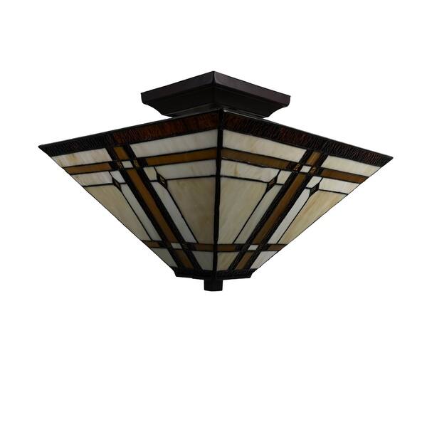 Shop Tiffany Style Ceiling Fixture Lamp Mission 14 Semi Flush