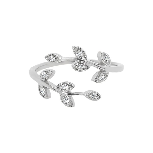 Noray Designs 14K Gold Diamond (0.10 Ct, G-H Color, SI2-I1 Clarity) Bypass Leaf Ring