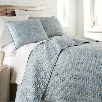 Vilano Paisley Grace Blue 3-piece Quilt Set