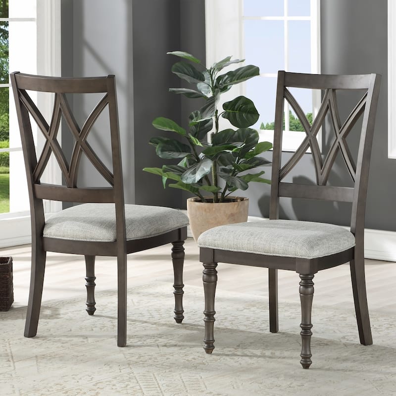 Steve Silver Lockwood Double X-Back Wood Dining Chair, Set of 2
