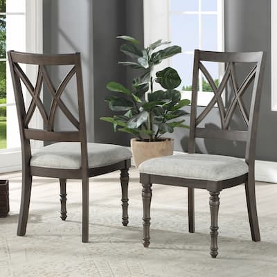Steve Silver Lockwood Double X-Back Wood Dining Chair, Set of 2
