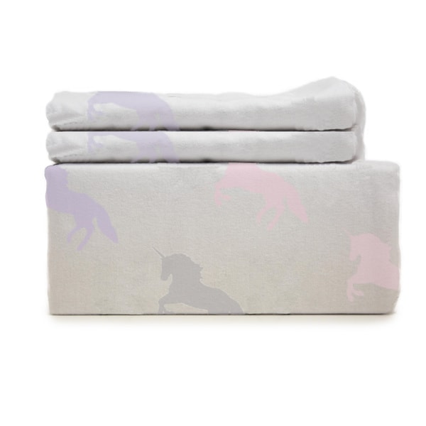 unicorn flannel sheets twin