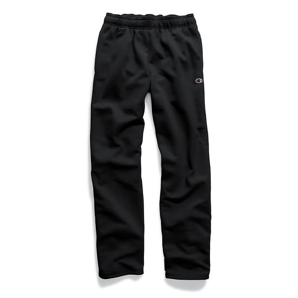 champion men's powerblend open bottom fleece pant