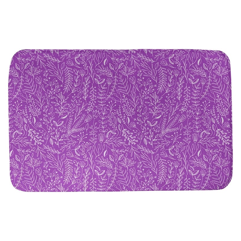 Classic Ditsy Floral Pattern Bath Mat - 17 x 24 - Violet