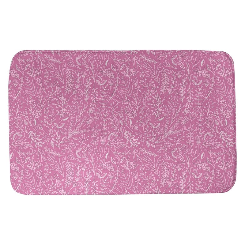 Classic Ditsy Floral Pattern Bath Mat - 17 x 24 - Pink