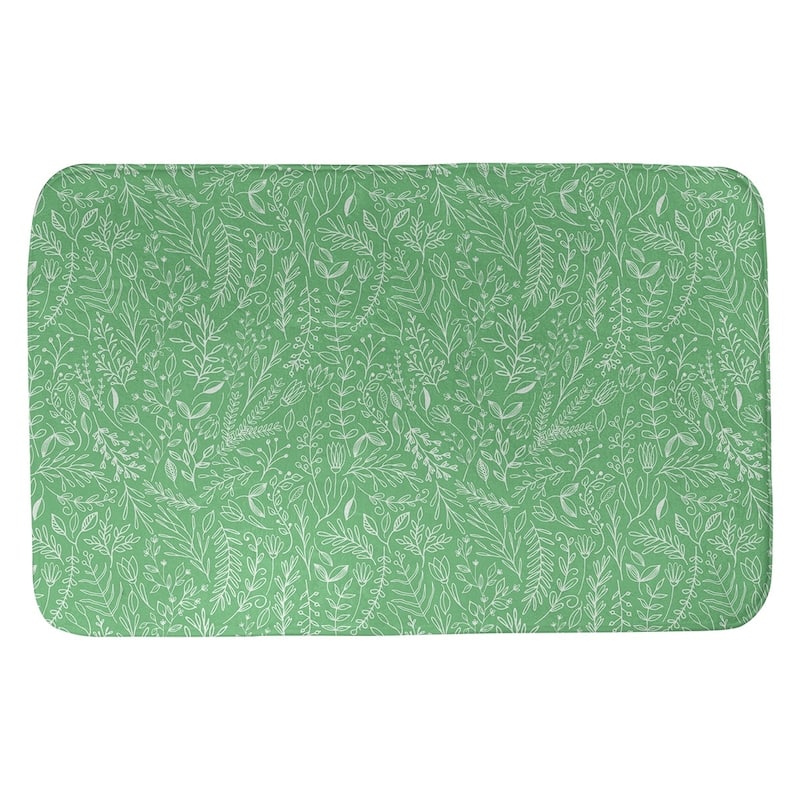 Classic Ditsy Floral Pattern Bath Mat - 21 x 34 - Green