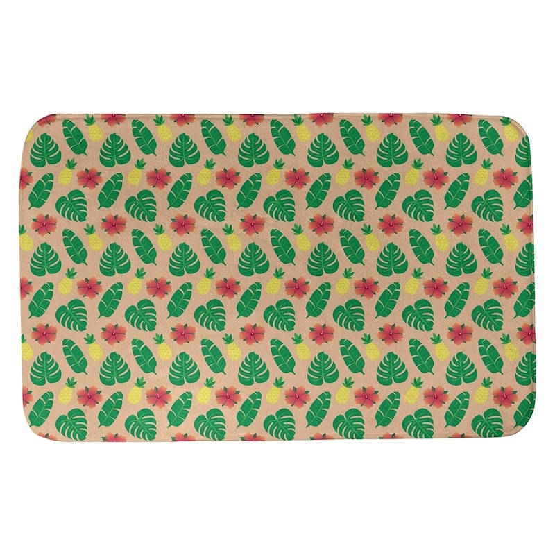 Tropical Pattern Bath Mat - 17 x 24 - Orange