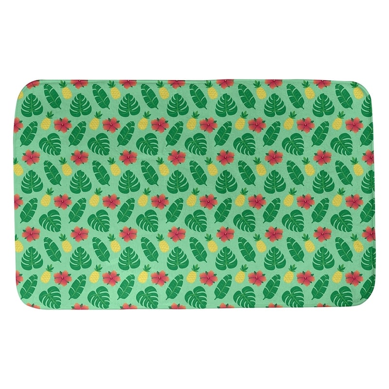 Tropical Pattern Bath Mat - 17 x 24 - Green