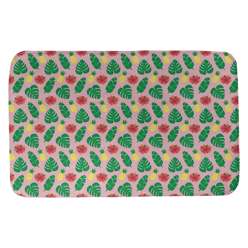 Tropical Pattern Bath Mat - 21 x 34 - Pink