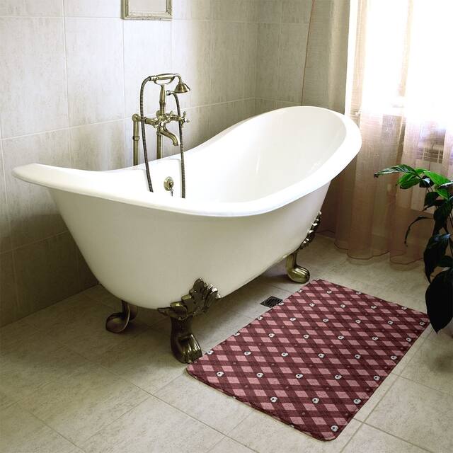 Argyle Skulls Pattern Bath Mat
