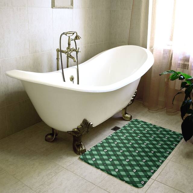 Argyle Skulls Pattern Bath Mat