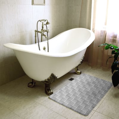 Classic Basketweave Stripes Bath Mat