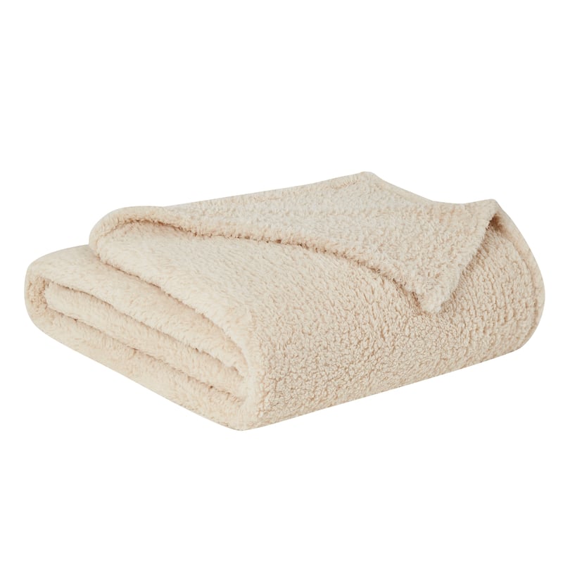 Porch & Den Anton Sherpa Blanket - King - Ivory