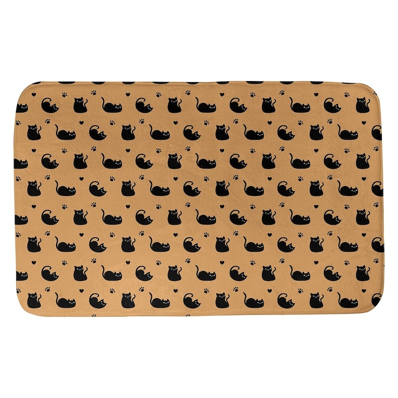 Cat Pattern Bath Mat - 21 x 34 - Orange