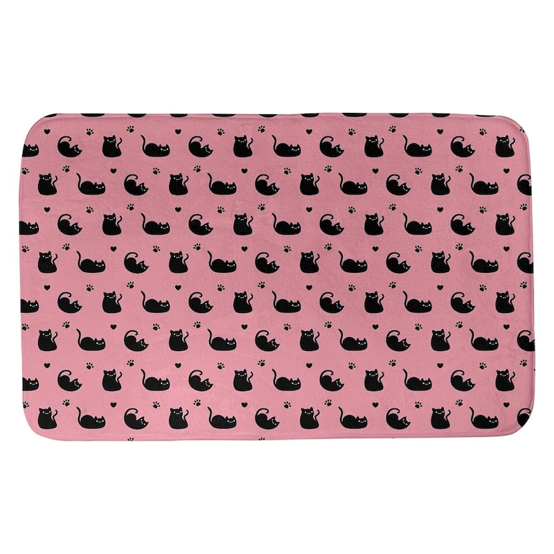 Cat Pattern Bath Mat - 17 x 24 - Pink