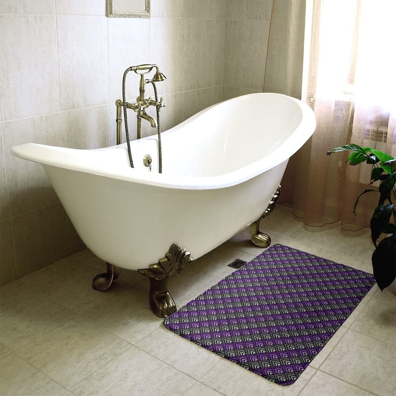 Geometric Ombre Stripe Pattern Bath Mat