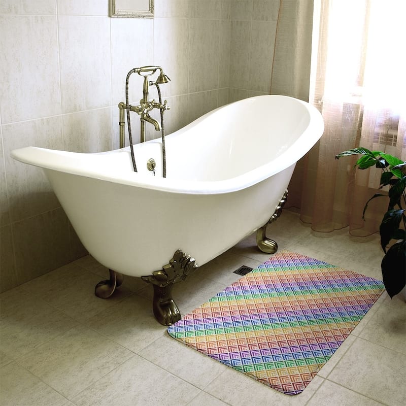 Geometric Ombre Stripe Pattern Bath Mat