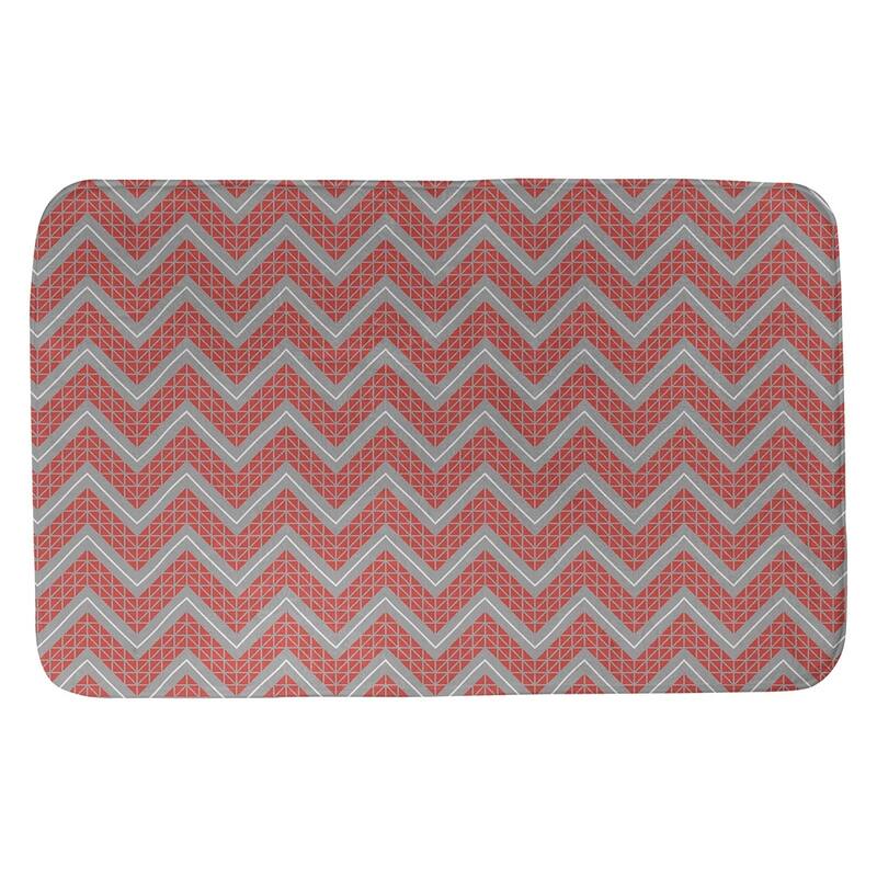 Gray Color Accent Hand Drawn Chevrons Bath Mat Bed Bath & Beyond