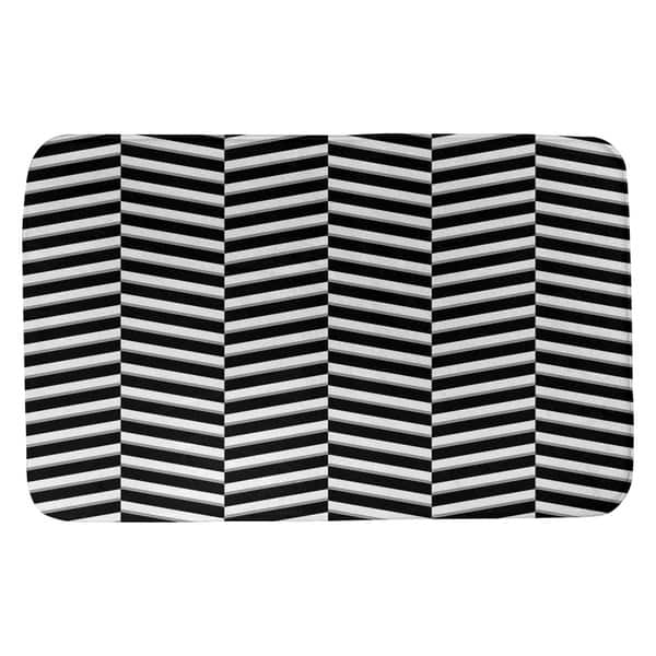 Shop Two Color Fractured Stripes Bath Mat On Sale Free