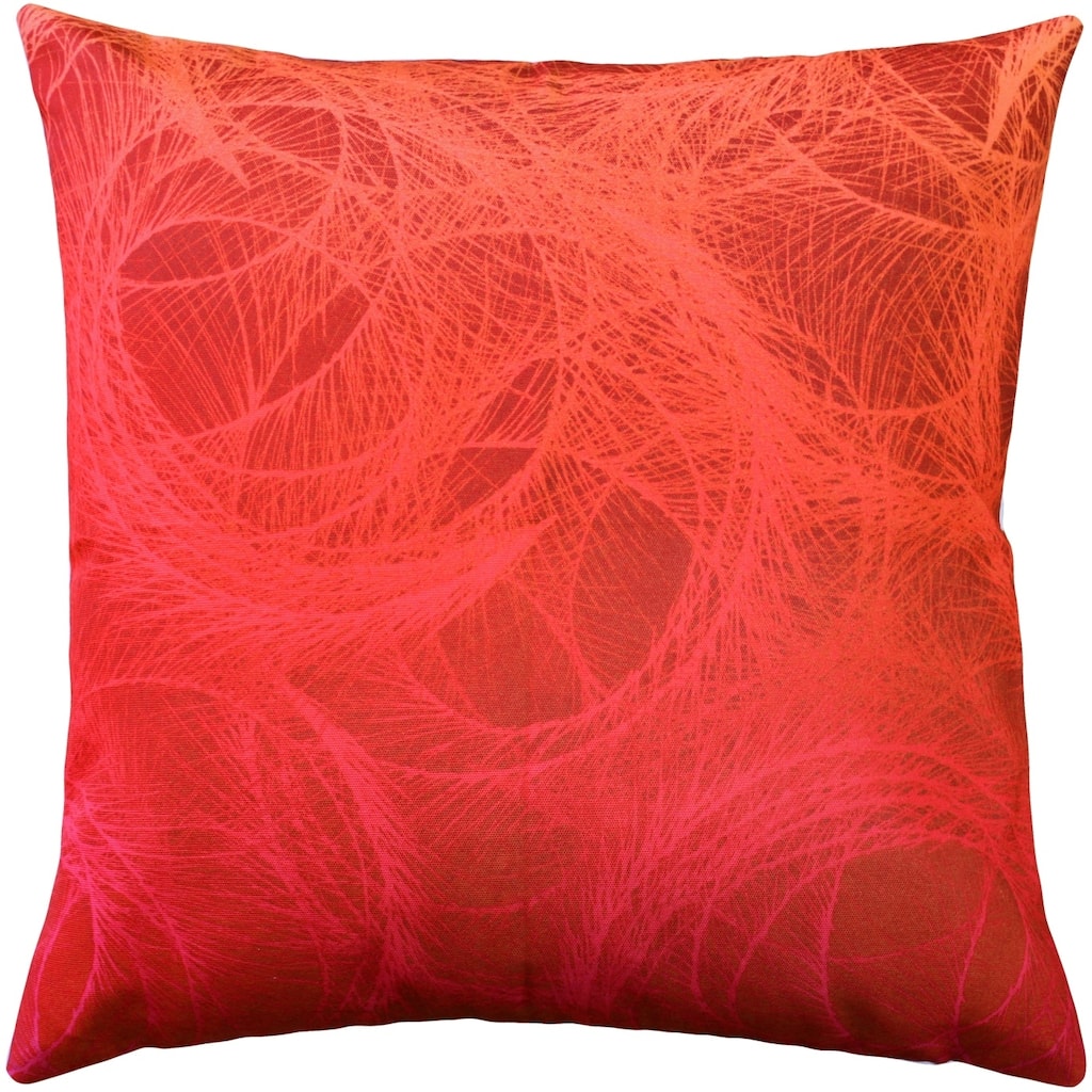 Karalina Feather Swirl 20x20 Throw Pillow with Polyfill Insert, Red
