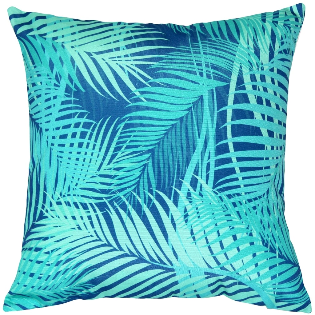 Karalina Palm 20x20 Throw Pillow with Polyfill Insert, Turquoise