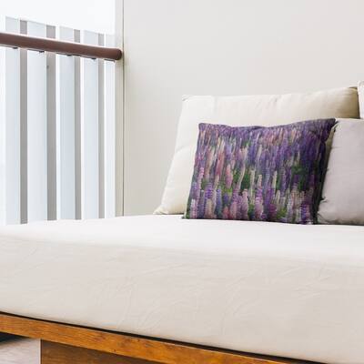 Lavender Field Outdoor Lumbar Pillow