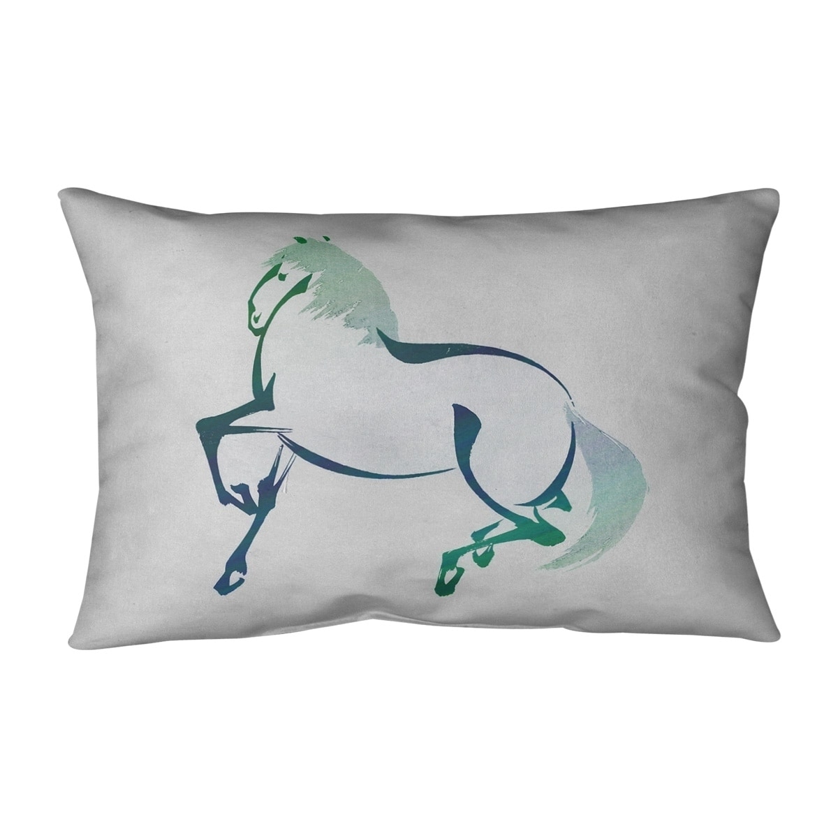 Japanese Vintage Watercolor Horse Outdoor Lumbar Pillow Overstock 28426813