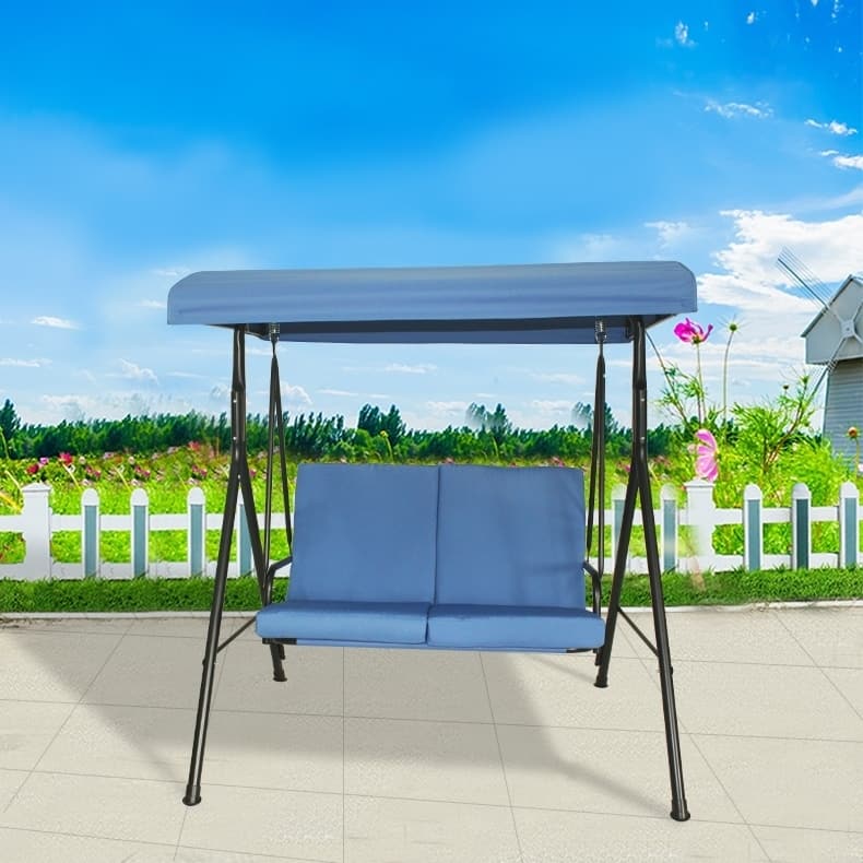 Santos Patio 2-seater Outdoor Swing with canopy and Stand by Havenside Home