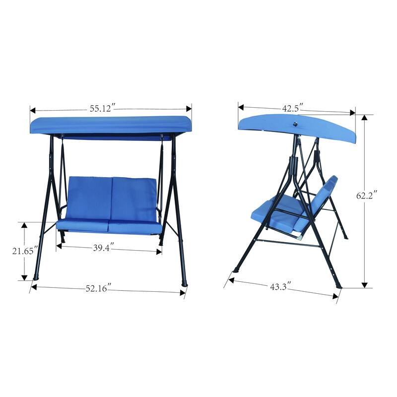 Santos Patio 2-seater Outdoor Swing with canopy and Stand by Havenside Home