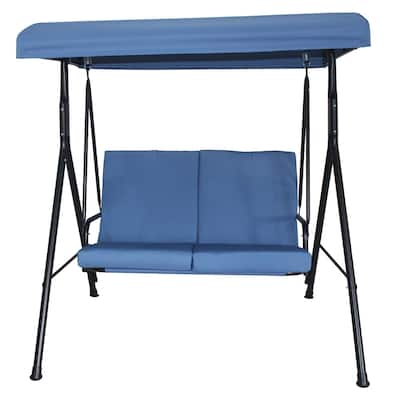 Santos Patio 2-seater Outdoor Swing with canopy and Stand by Havenside Home