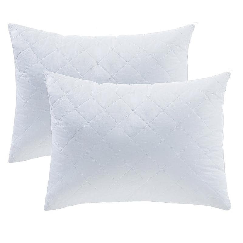 Porch & Den Palatial White Quilted Bedding Pillow Insert (Set of 2)