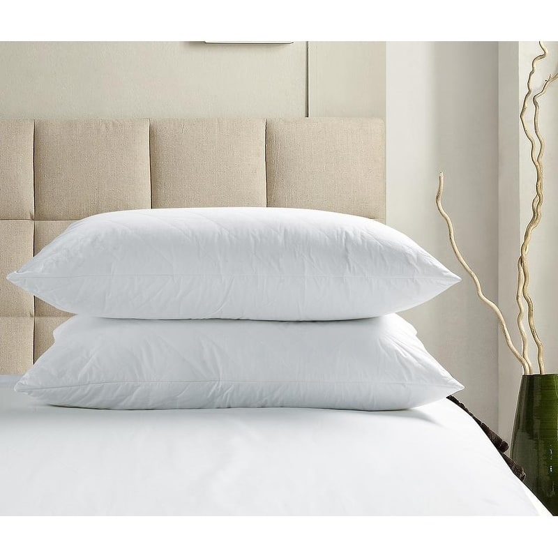 Porch & Den Palatial White Quilted Bedding Pillow Insert (Set of 2)