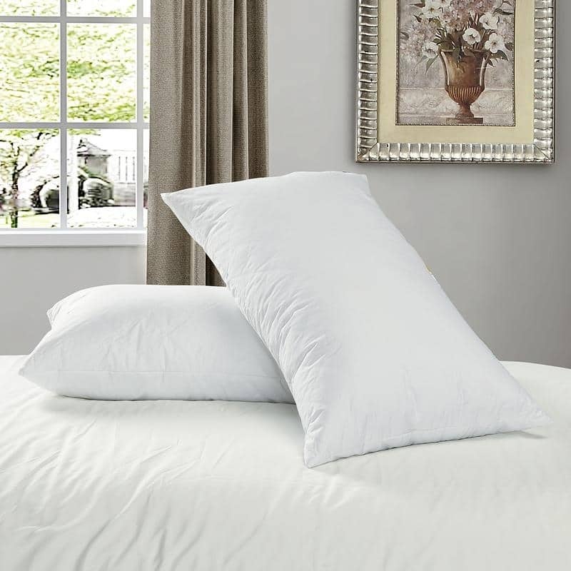 Porch & Den Palatial White Quilted Bedding Pillow Insert (Set of 2)