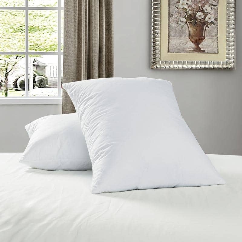 Porch & Den Palatial White Quilted Bedding Pillow Insert (Set of 2)