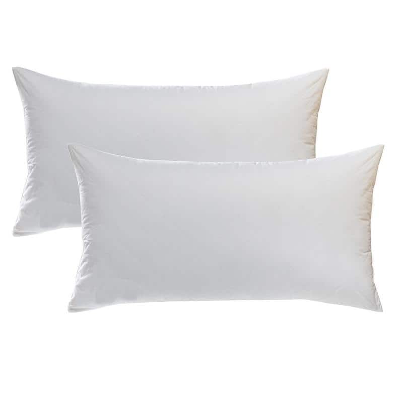 Porch & Den Palatial White Quilted Bedding Pillow Insert (Set of 2) - 21"X 38"