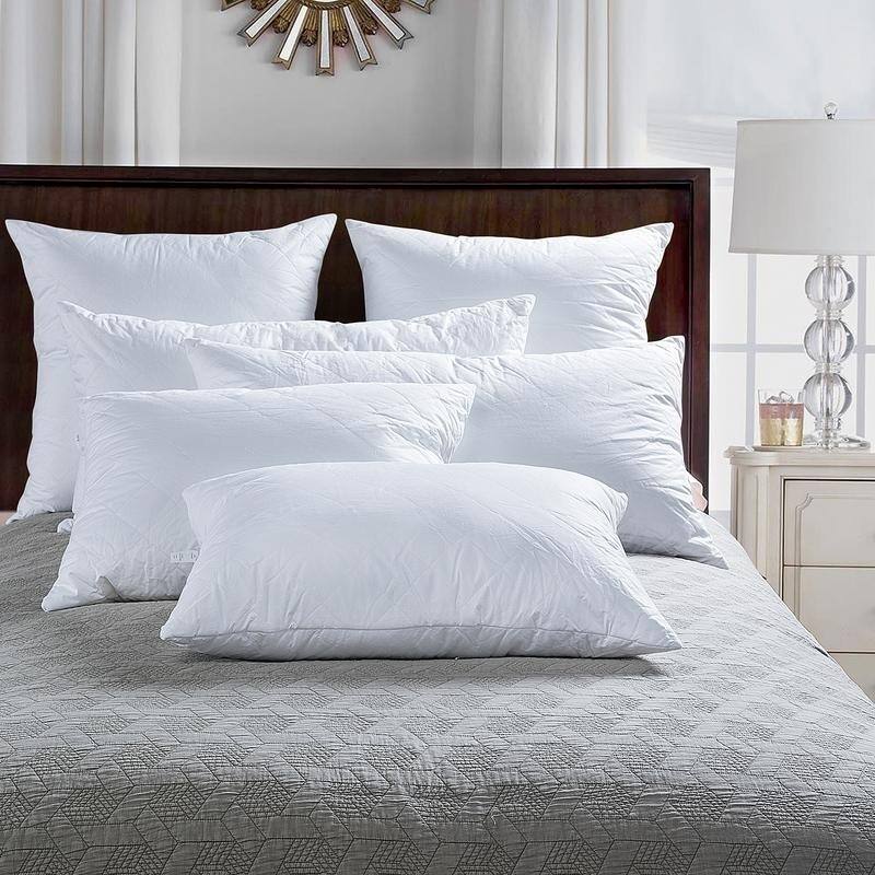 Porch & Den Palatial White Quilted Bedding Pillow Insert (Set of 2)
